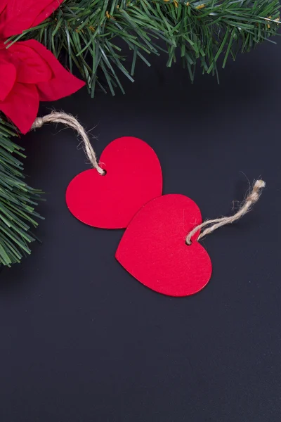 Christmas heart on blackboard — Stock Photo, Image