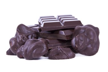 izole lezzetli siyah çikolata