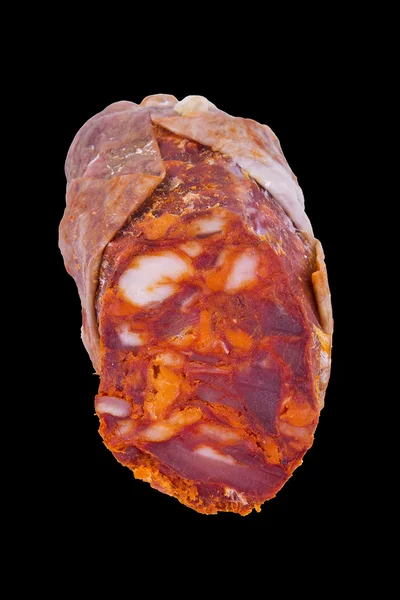 Pedaço isolado de salsicha — Fotografia de Stock
