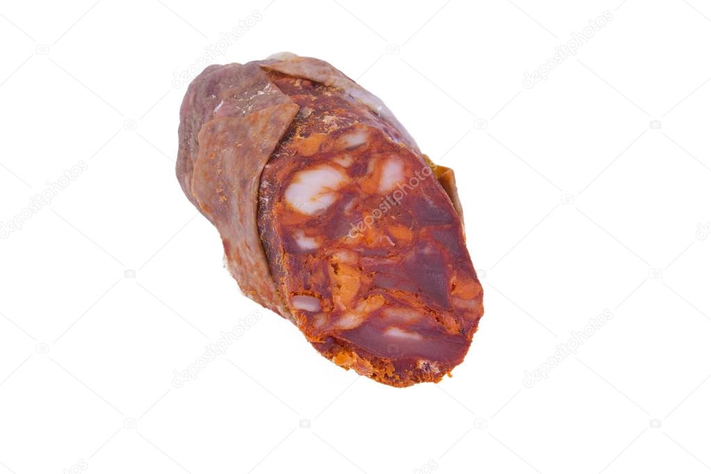isolated piece of sausage