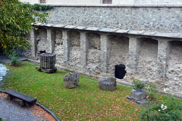 Aosta Aosta Vfeld Italy Romans Remains Criptoportico Monument — стоковое фото