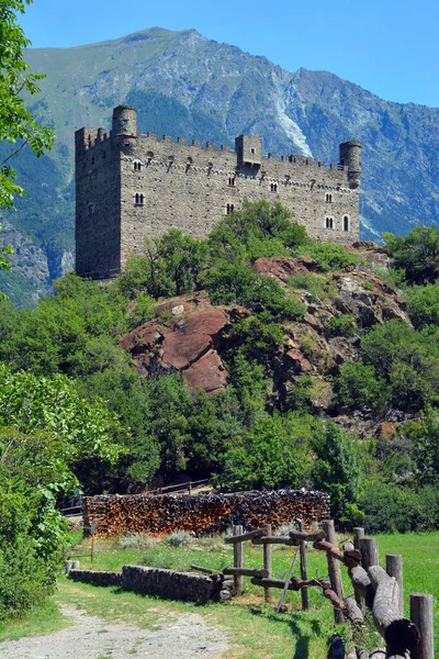 Chatillon Aosta Valley Italy 2021 Mediaval Stones Castle Ussel — Stock fotografie