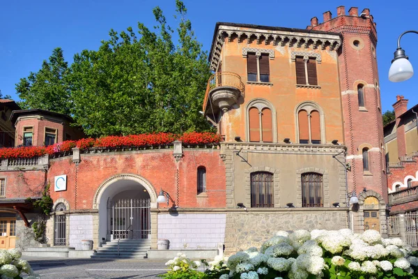 São Vicente Vale Aosta Itália 2021 Entrada Para Funicular Antigo — Fotografia de Stock