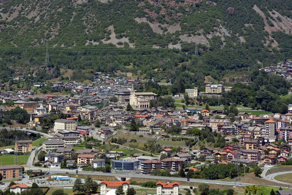 Chatilon Aosta Valley Italy 2021 街のトップビュー — ストック写真