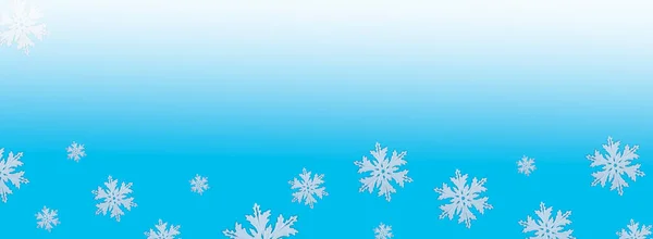Patrón Navideño Copos Nieve Blancos Sobre Fondo Azul Fondo Borde — Foto de Stock