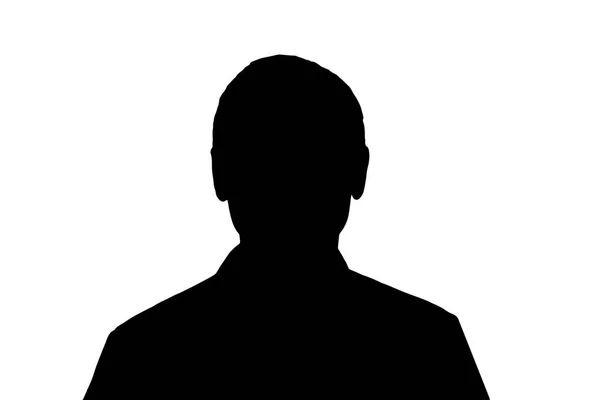 Unbekannte Männliche Person Silhouette Isoliert Auf Weißem Hintergrund — Stockfoto
