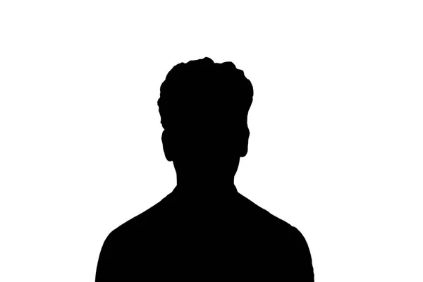 Unknown Young Guy Face Silhouette Isolated White Background — Stock Photo, Image