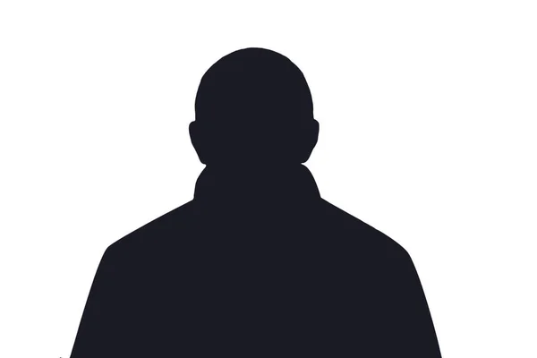 Silhouet Van Anonieme Onbekende Man Een Witte Achtergrond — Stockfoto