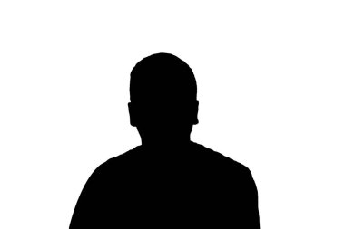Bilinmeyen bir adamın silueti. Gölgedeki bir adamın anonim portresi.