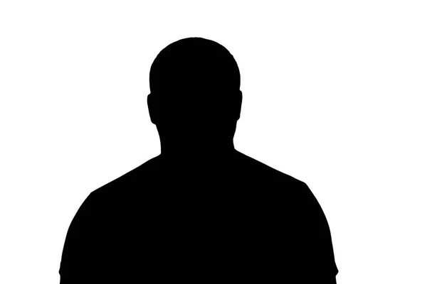 Silhouette Adult Young Anonymous Man White Background — Stock Photo, Image