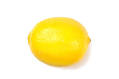 Tüm limon beyaz arka planda izole, tam derinlik