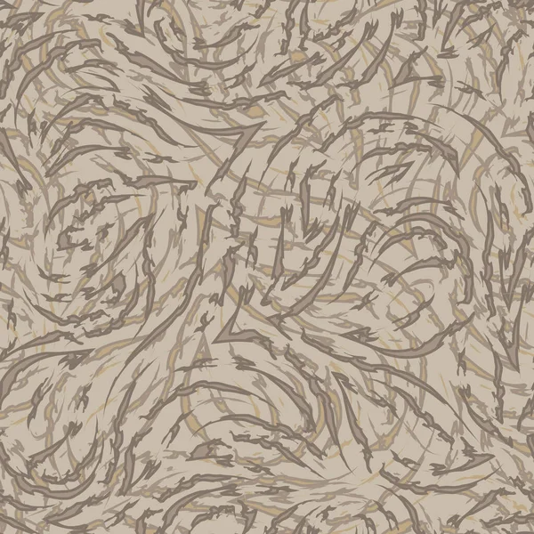 Linhas e cantos lisos marrons com bordas esfarrapadas em um padrão sem emenda vetorial de fundo bejo.Textura abstrata em cores pastel —  Vetores de Stock