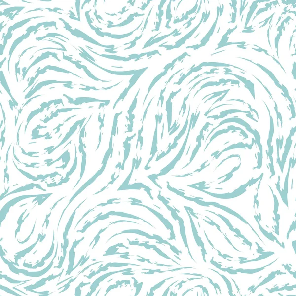 Linhas suaves e cantos turquesa com bordas esfarrapadas isoladas no padrão sem emenda do vetor de fundo branco.Textura abstrata de linhas lisas irregulares — Vetor de Stock