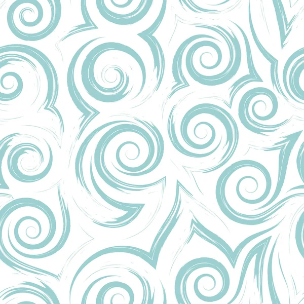 Modèle Vectoriel Sans Couture Spirales Lignes Lisses Angles Couleur Turquoise — Image vectorielle