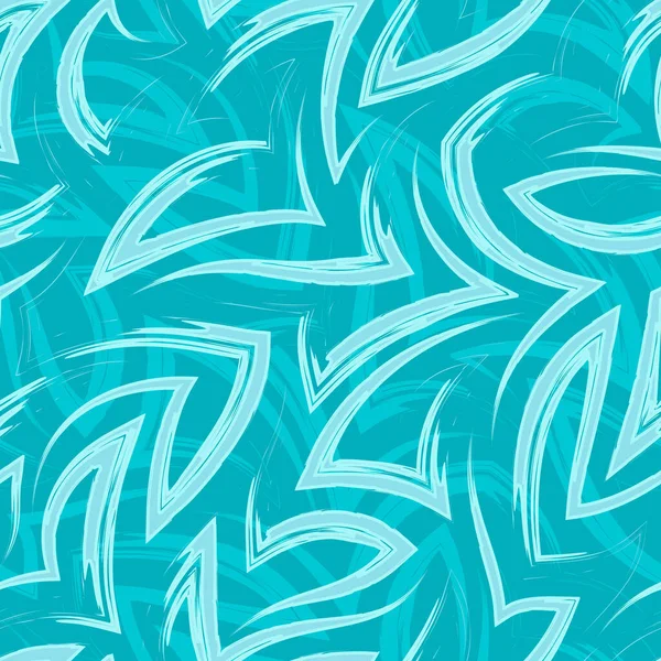 Modèle vectoriel sans couture de zigzags et d'angles turquoise. Modèle géométrique vectoriel sans couture de formes abstraites à partir de rayures et de lignes. Lumineux fond turquoise motif marin pour la décoration de — Image vectorielle