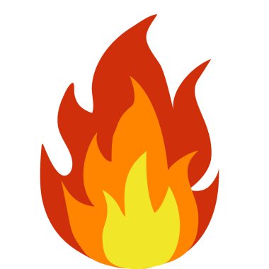 Beyaz şenlik ateşinde izole edilmiş çizgi film şenlik ateşi. Vektör illüstrasyonu E10