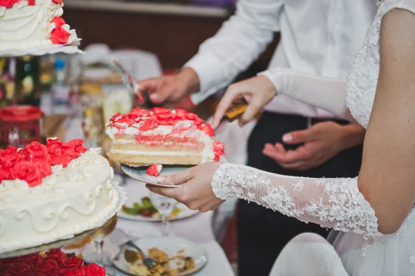 Bolo de casamento com cisnes de creme 5114 . — Fotografia de Stock