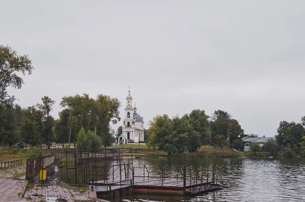 Landscape with an old bridge near the river 5620. — Stock Photo, Image