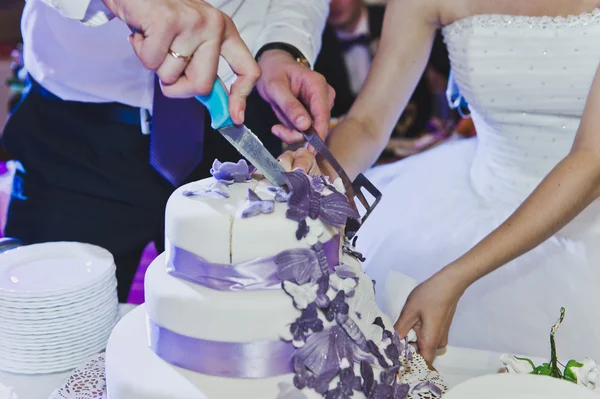 Dolce torta di festa con disegno viola 5650 . — Foto Stock