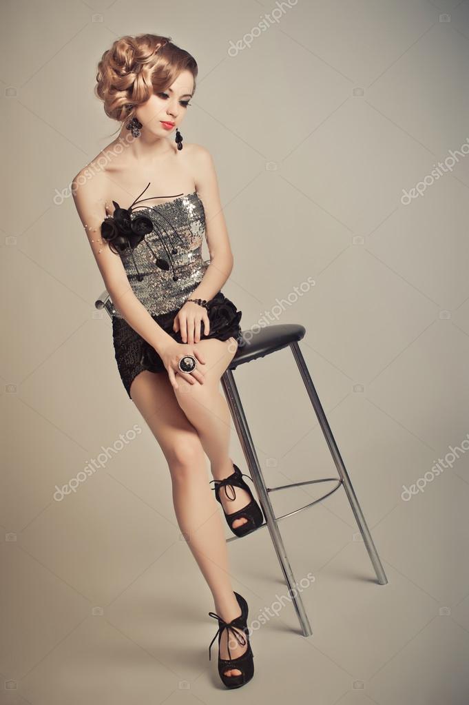 girl in grey dress