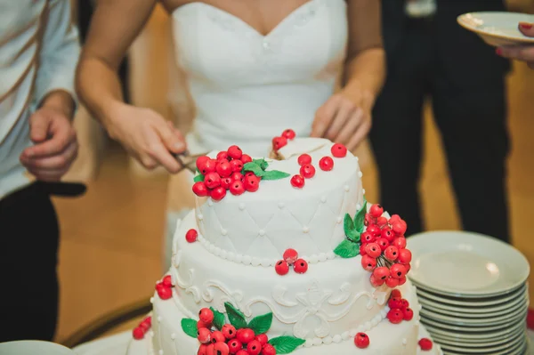 Svatební dort na stole 2461. — Stock fotografie