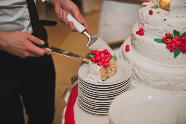 Découpe de gâteau de mariage 2462 . — Photo