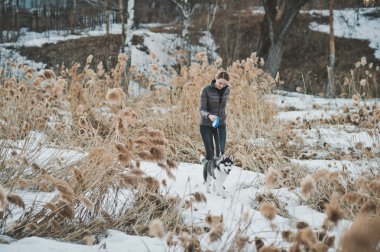 Bir köpek köpekler 2561 ile kız.