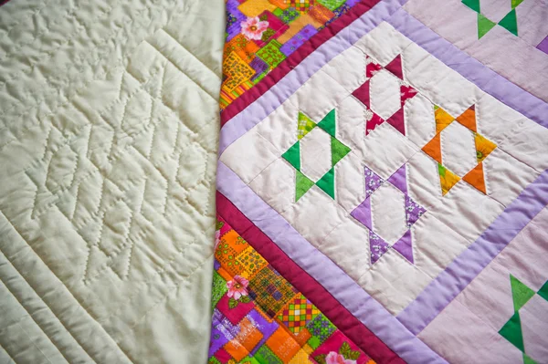 Childrens scrappy blanket of handwork 2989. — Stockfoto