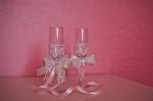 Las copas decoradas calado para vino 3656 . —  Fotos de Stock