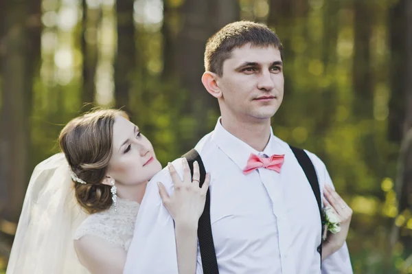 Un par de recién casados en un paseo por el bosque 4001 . —  Fotos de Stock