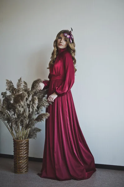 Studio portrait of a girl in a dress 4527. — Stock Photo, Image