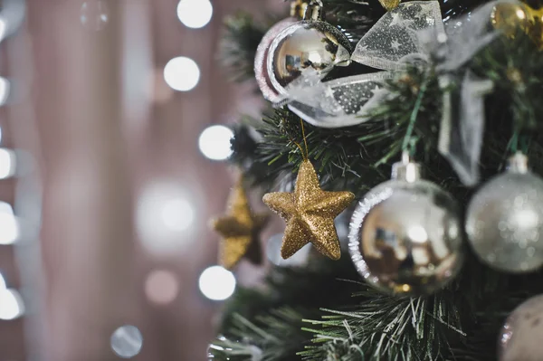 Fotografie z vánočního stromu s míče a hvězdy 4591. — Stock fotografie