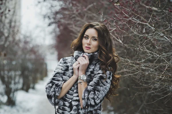 Retrato de uma menina em uma caminhada de inverno 4972 . — Fotografia de Stock