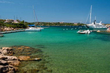 Uzun kepenk, açık sisli kıyı şeridi ve denizde kayalar var.