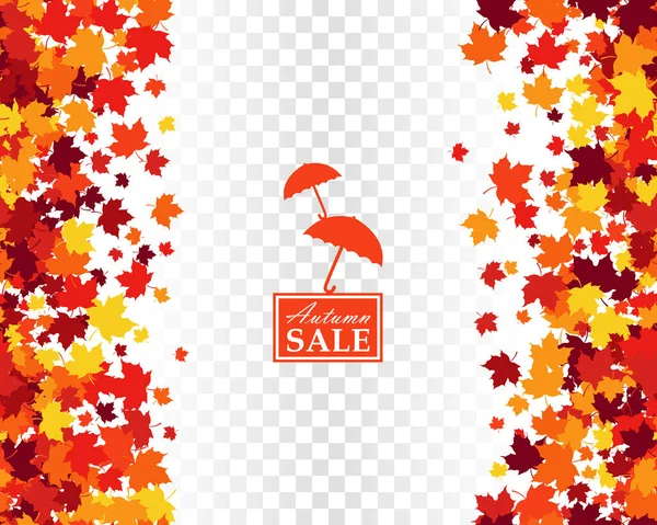 Venta Otoño Fondo Sin Costuras Con Hojas Arce Paraguas Colores — Vector de stock