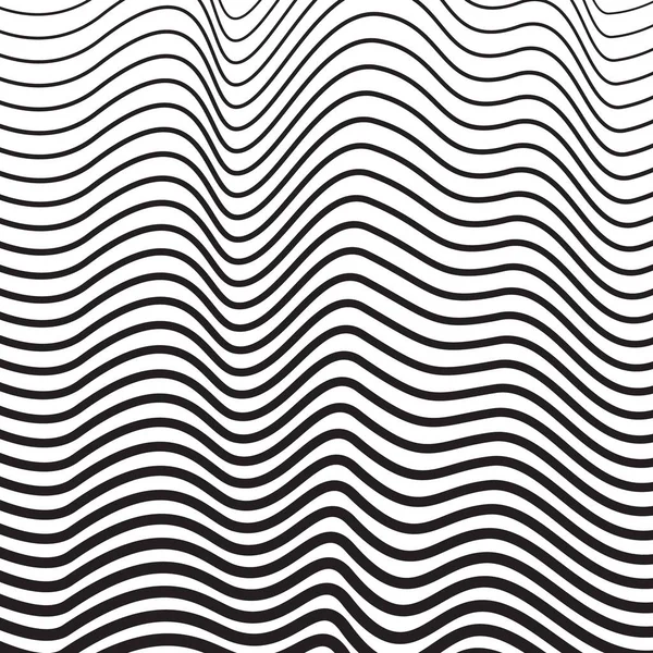Fondo Vectorial Rayas Onduladas Blanco Negro Aislado Abstracto Ilusión Óptica — Archivo Imágenes Vectoriales