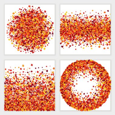 Akçaağaç yapraklı renkli sonbahar pankartları..