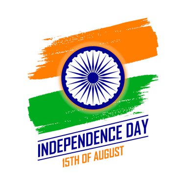 Geleneksel renklerde Hindistan Bağımsızlık Günü broşürü - safran, yeşil, lacivert.