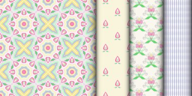 Çiçek ve süsleme ile kesintisiz dizi.