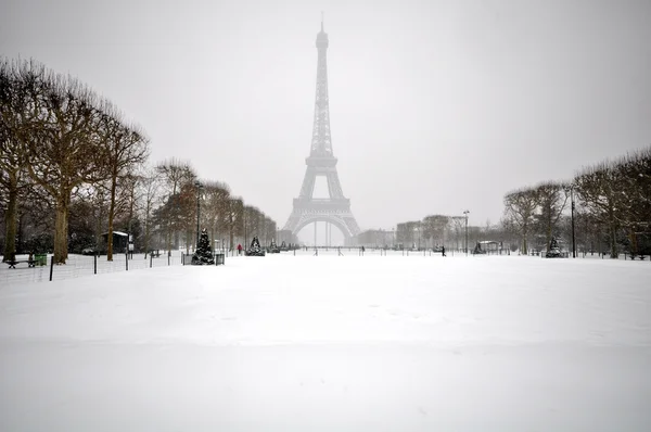 Zware sneeuwval in Parijs — Stockfoto