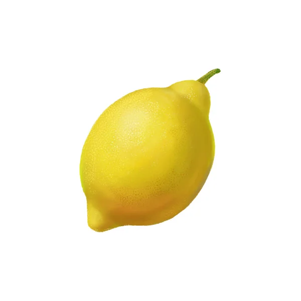 Yellow Lemon Illustration Isolated Textured Fruit White Background — Stock Photo, Image