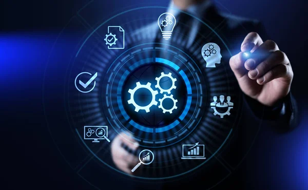 Automatización de procesos empresariales Tecnología industrial Concepto de optimización de la innovación. — Foto de Stock