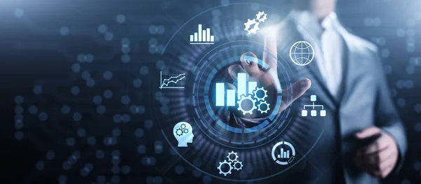 Business Analytics Intelligenz Analyse BI Big Data Technologie Konzept. — Stockfoto