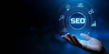 SEO Arama motoru optimizasyonu İnternet dijital pazarlama iş teknolojisi kavramı.
