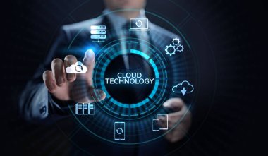 Bulut teknolojisi ağ veri depolama internet kavramı.