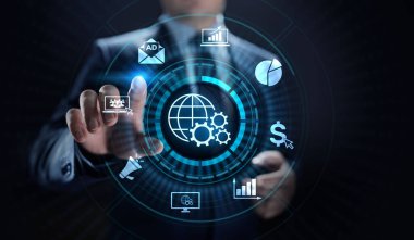 Dijital pazarlama internet reklamcılığı ve satış iş teknolojisi kavramını artırıyor.