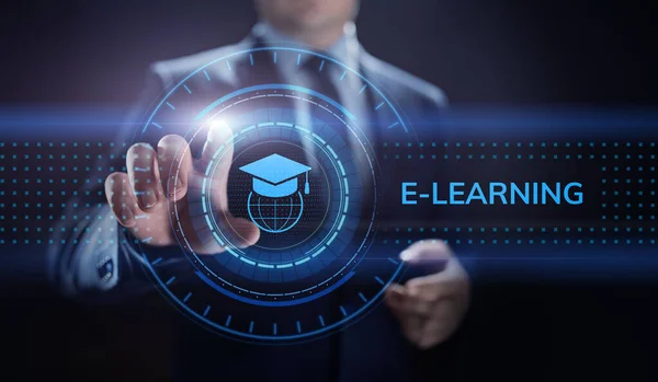 E-learning Edukacja online Koncepcja Internetu w biznesie na ekranie. — Zdjęcie stockowe