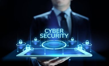 Siber güvenlik veri koruması bilgi gizliliği internet teknolojisi kavramı.