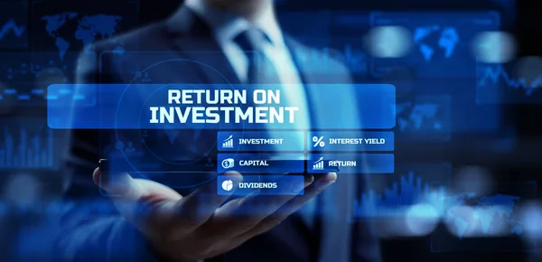 ROI Rentabilidad de la inversión Comercio financiero Concepto de negocio. —  Fotos de Stock