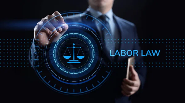 労働法、弁護士、弁護士、法律助言ビジネスの概念を画面上で. — ストック写真